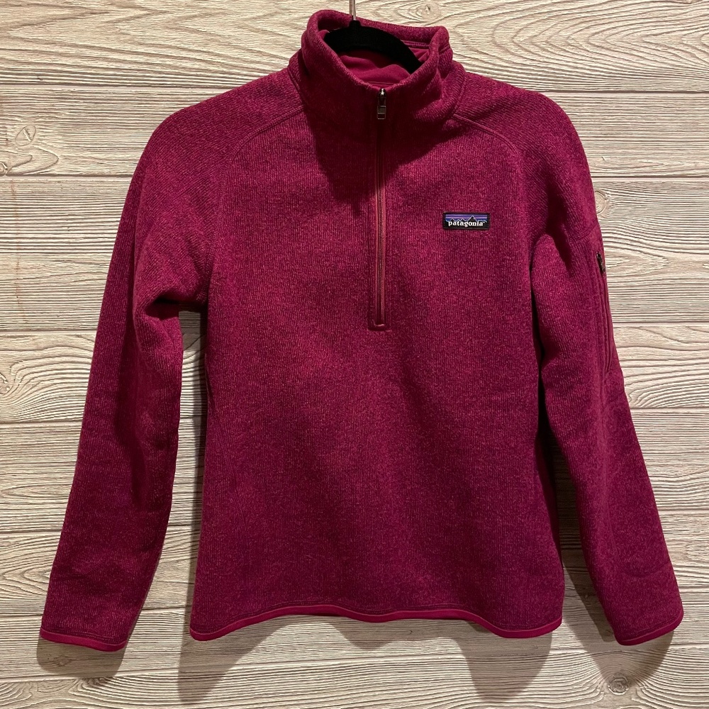 PATAGONIA Women's Better Sweater 1/4 Zip Pullover Magenta Size Small